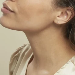 Histoire d'Or Boucles D'oreilles Puces Aprhodisia Or Blanc Diamant Blanc