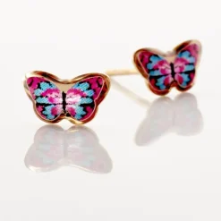 Boucles D'oreilles Puces Aurida Papillon Or Jaune-Histoire d'Or Discount