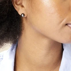 Histoire d'Or Boucles D'oreilles Puces Alper Or Jaune Perle De Culture De Tahiti