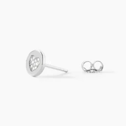 Boucles D'oreilles Puces Argent Blanc Chaker Oxydes De Zirconium-Histoire d'Or Outlet