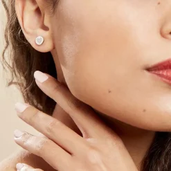 Boucles D'oreilles Puces Argent Blanc Chaker Oxydes De Zirconium-Histoire d'Or Outlet