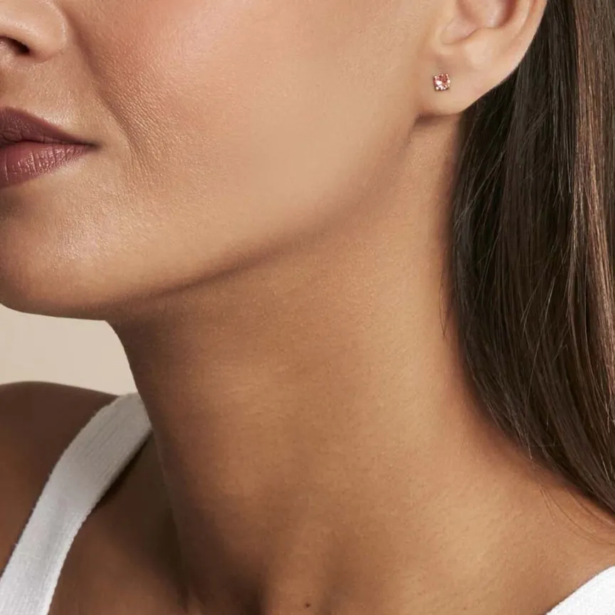 Boucles D'oreilles Puces Argent Rose Rio Santa Teresa Oxyde-Histoire d'Or Sale