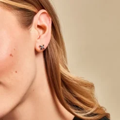 Boucles D'oreilles Puces Anabele Or Rose Topaze Oxyde-Histoire d'Or New