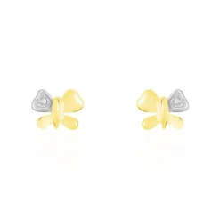 Boucles D'oreilles Puces Bartholomee Papillon Or Jaune-Histoire d'Or Discount