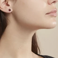 Boucles D'oreilles Puces Brunhild Argent Blanc Ambre-Histoire d'Or Discount