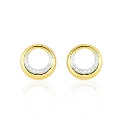 Histoire d'Or Boucles D'oreilles Puces Batoul Or Jaune Diamant