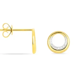 Histoire d'Or Boucles D'oreilles Puces Batoul Or Jaune Diamant
