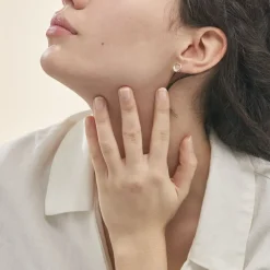 Histoire d'Or Boucles D'oreilles Puces Batoul Or Jaune Diamant