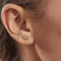 Histoire d'Or Boucles D'oreilles Puces Bartholomee Papillon Or Jaune