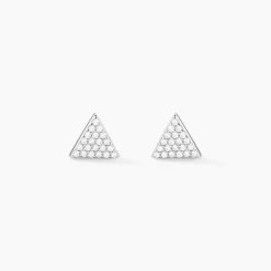 Boucles D'oreilles Puces Brendana Argent Blanc Oxyde De Zirconium-Histoire d'Or Sale