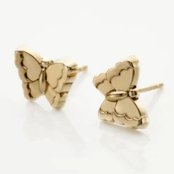 Boucles D'oreilles Puces Bartholomée Papillon Or Jaune-Histoire d'Or Sale