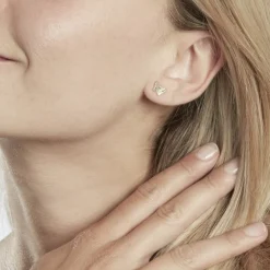 Boucles D'oreilles Puces Bartholomée Papillon Or Jaune-Histoire d'Or Sale