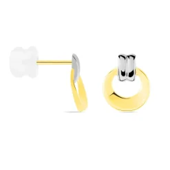 Boucles D'oreilles Puces Berangere Cercle Or Bicolore-Histoire d'Or Clearance