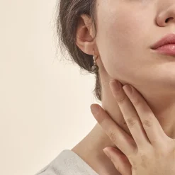 Histoire d'Or Boucles D'oreilles Puces Baroque Dormeuse Or Jaune Perle De Tahiti