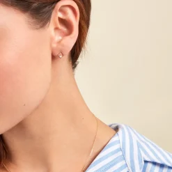 Histoire d'Or Boucles D'oreilles Puces Brent Or Jaune Oxyde De Zirconium