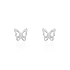 Histoire d'Or Boucles D'oreilles Puces Bartholomee Papillon Or Blanc