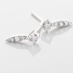 Boucles D'oreilles Puces Bormana Argent Blanc Oxyde De Zirconium-Histoire d'Or Hot