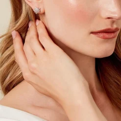 Boucles D'oreilles Puces Bleuenn Plaqué Or Jaune Oxyde De Zirconium-Histoire d'Or New