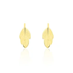 Boucles D'oreilles Puces Bartolomea Feuilles Or Jaune-Histoire d'Or Sale