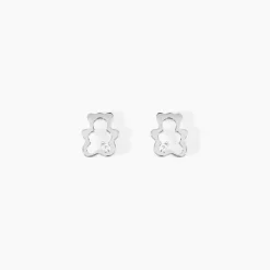 Histoire d'Or Boucles D'oreilles Puces Baptista Ours Or Blanc Oxydes