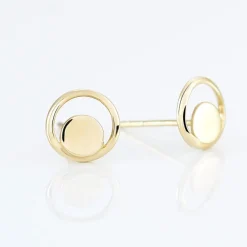 Histoire d'Or Boucles D'oreilles Puces Berangere Cercle 4 Or Jaune