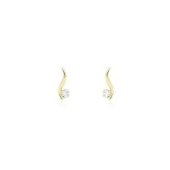 Histoire d'Or Boucles D'oreilles Puces Beryl Virgule Or Jaune Oxyde De Zirconium