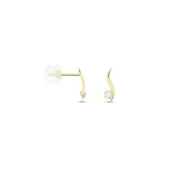 Histoire d'Or Boucles D'oreilles Puces Beryl Virgule Or Jaune Oxyde De Zirconium