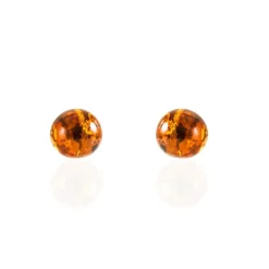 Boucles D'oreilles Puces Brunhild Argent Blanc Ambre-Histoire d'Or Best