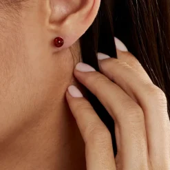 Boucles D'oreilles Puces Brunhild Argent Blanc Ambre-Histoire d'Or Best