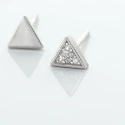 Histoire d'Or Boucles D'oreilles Puces Bartoumieu Argent Blanc Oxyde De Zirconium