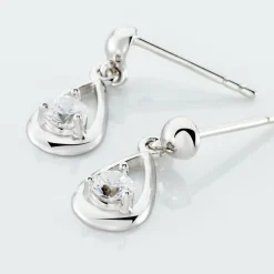 Histoire d'Or Boucles D'oreilles Puces Bethilda Argent Blanc Oxyde De Zirconium
