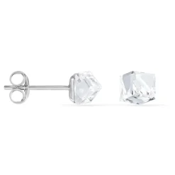 Histoire d'Or Boucles D'oreilles Puces Bridie Argent Blanc Pierre De Synthese