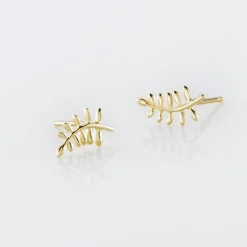 Boucles D'oreilles Puces Bartolomea Feuilles Or Jaune-Histoire d'Or Discount