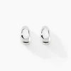 Boucles D'oreilles Puces Curve Argent Blanc-Histoire d'Or Best