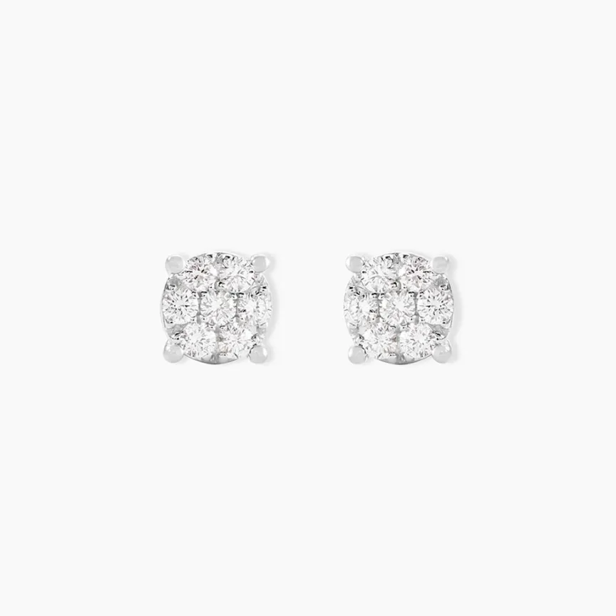 Boucles D'oreilles Puces Charlene Or Blanc Diamant Synthetique-Histoire d'Or Best