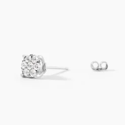 Boucles D'oreilles Puces Charlene Or Blanc Diamant Synthetique-Histoire d'Or Best