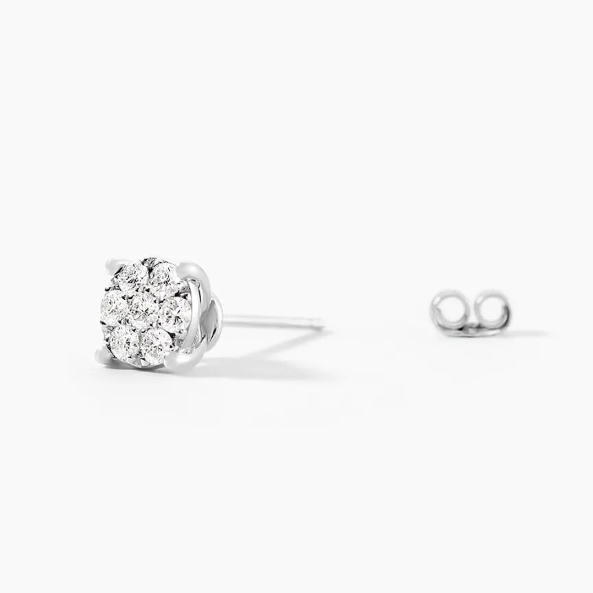 Boucles D'oreilles Puces Charlene Or Blanc Diamant Synthetique-Histoire d'Or Best