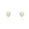 Boucles D'oreilles Puces Coeur Serti Clos Or Jaune Oxyde De Zirconium-Histoire d'Or Best