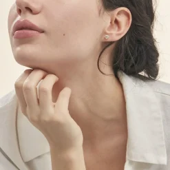 Boucles D'oreilles Puces Coeur Serti Clos Or Jaune Oxyde De Zirconium-Histoire d'Or Best