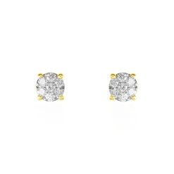 Boucles D'oreilles Puces Charlene Or Jaune Diamant Synthetique-Histoire d'Or Hot
