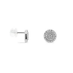 Histoire d'Or Boucles D'oreilles Puces Classic Or Blanc Oxyde De Zirconium