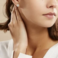 Histoire d'Or Boucles D'oreilles Puces Classic Or Blanc Oxyde De Zirconium