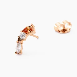 Boucles D'oreilles Puces Camelia Argent Rose Oxyde-Histoire d'Or New