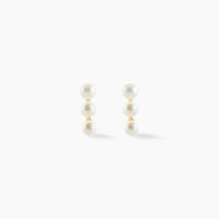 Boucles D'oreilles Puces Caitlyn Or Jaune Perle De Culture-Histoire d'Or Discount