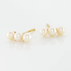 Boucles D'oreilles Puces Caitlyn Or Jaune Perle De Culture-Histoire d'Or Discount