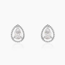 Histoire d'Or Boucles D'oreilles Puces Cyra Argent Blanc Oxyde De Zirconium