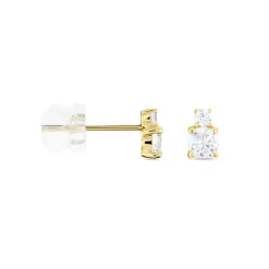 Boucles D'oreilles Puces Constancia Or Jaune Oxyde De Zirconium-Histoire d'Or Clearance
