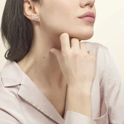 Boucles D'oreilles Puces Clélia Argent Blanc Oxyde De Zirconium-Histoire d'Or Online