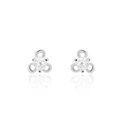 Boucles D'oreilles Puces Charlyne Argent Blanc Oxyde De Zirconium-Histoire d'Or Discount