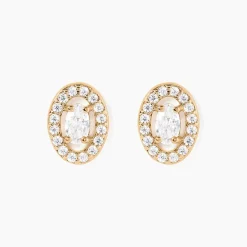 Boucles D'oreilles Puces Classical Plaqué Or Jaune Oxyde De Zirconium-Histoire d'Or Hot